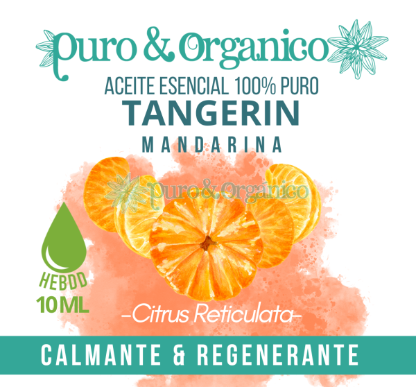 Puro&Organico Foods Aceite esencial de Mandarina 10ml Puro 100% tangerine