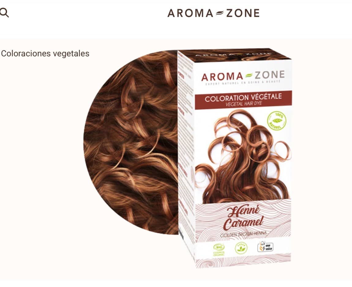 Henna Caramelo 200gr Aroma Zone - Tinte Natural Vegetal Sin Químicos
