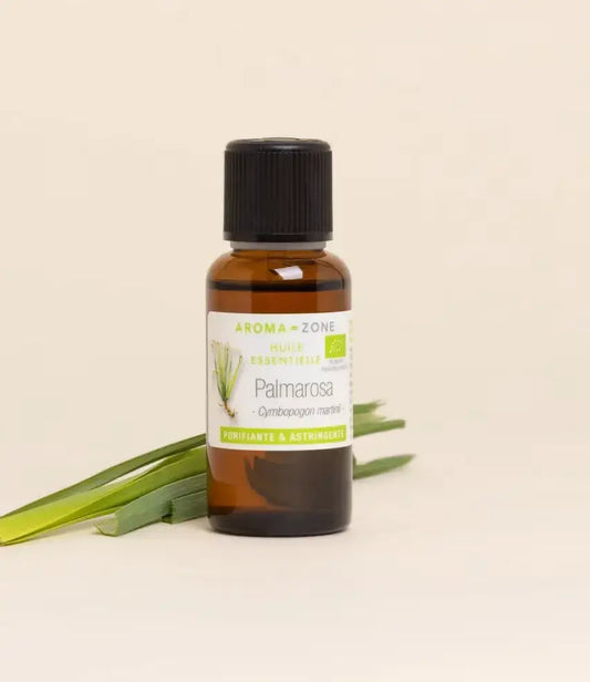 Aroma Zone Aceite Esencial de Palmarrosa 30ml Puro y Orgánico Cymbopogon Martinii