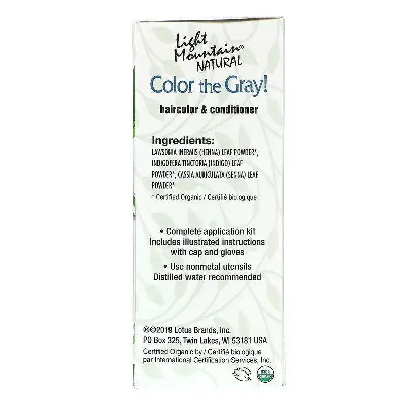 Light Mountain Hena y acondicionador tinte natural Castano claro 198gr Light brown - imagen 2