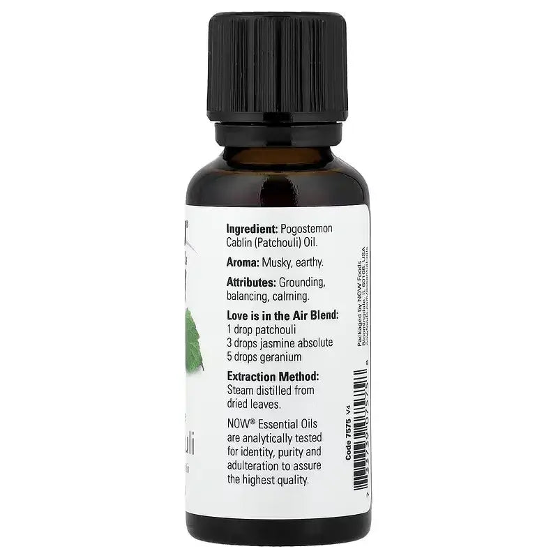 Now Foods Aceite Esencial Pachuli 30ml Puro 100% patchouli ( Pogostemon Cablin)