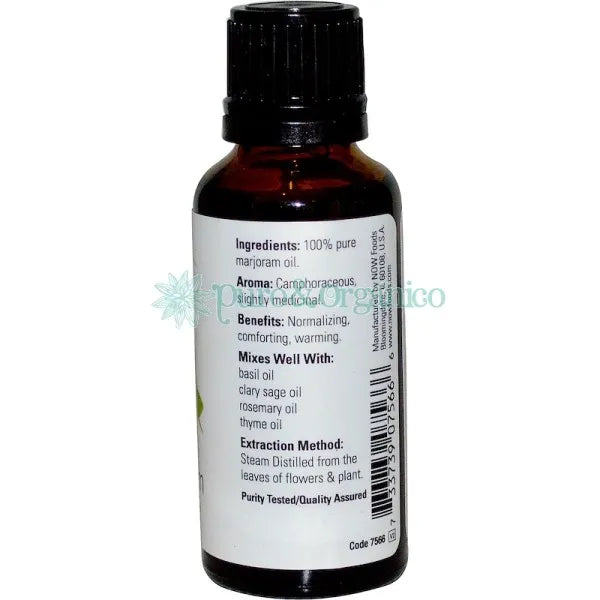 Now Foods Aceite Esencial de mejorana 30ml Marjoram Oil Puro y Organico Colombia imagen