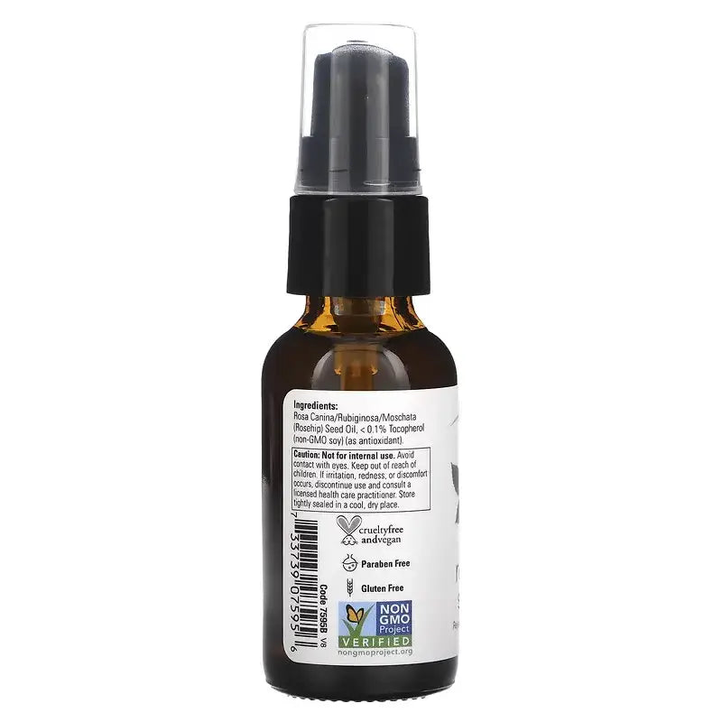 Now Aceite De Semillas de Rosa Mosqueta 30ml 100 Puro y Organico Colombia etiqueta