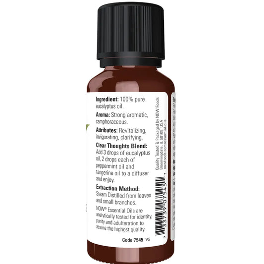 Now Aceite Esencial de Eucalipto 30ml Puro 100% Puro y Organico Colombia