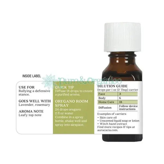 Aura Cacia Aceite esencial Puro de Oregano 15ml Colombia uso