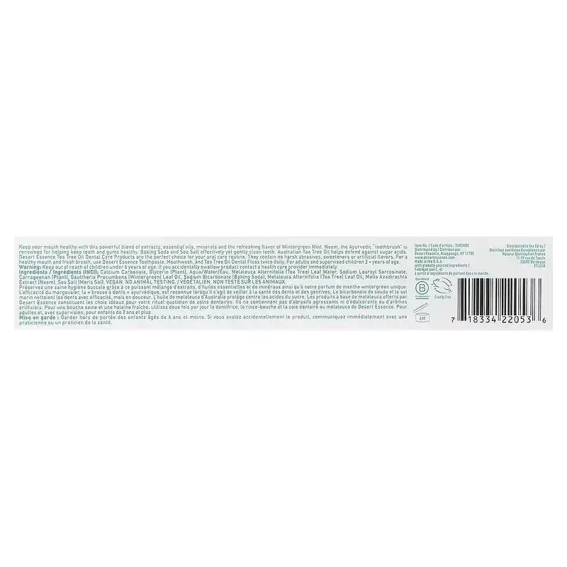 Desert Essence Pasta dental con aceite de árbol de té y neem 176 gr
