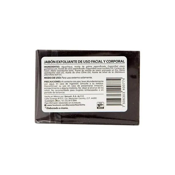 Erfre Jabon Exfoliante Natural con Neem 150gr - Artesanal Colombia etiqueta