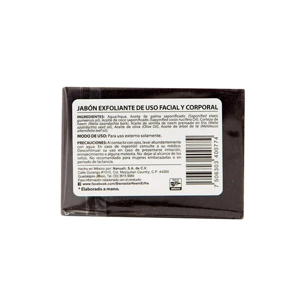 Erfre Jabón Exfoliante Natural con Neem 150gr - Artesanal Colombia etiqueta