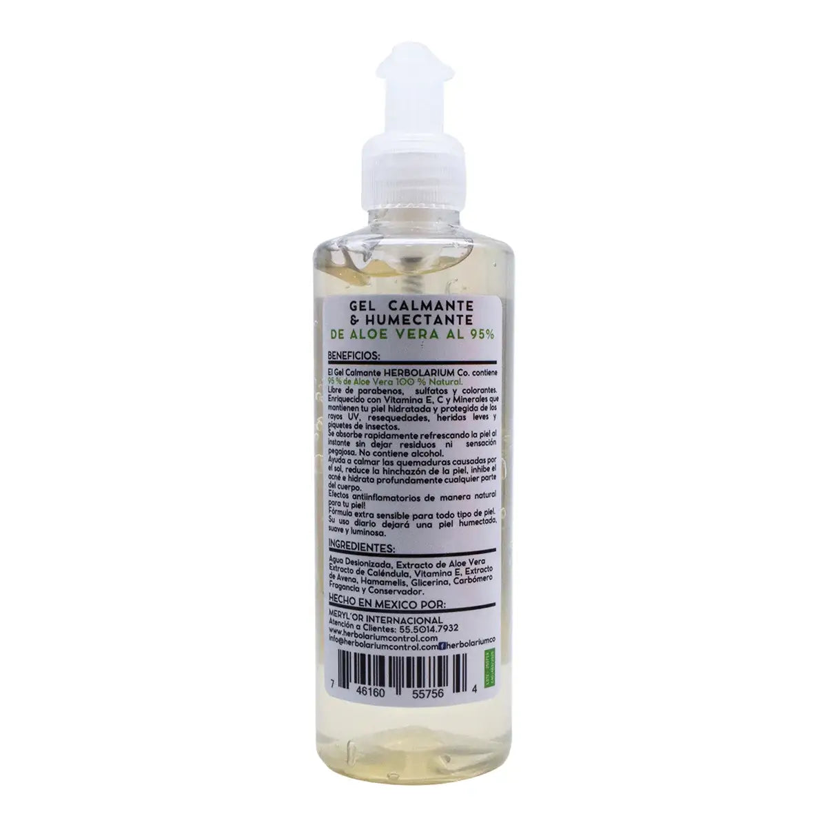 Herbolarium Gel Aloe Vera 250ml calmante y humectante | Puro y Orgánico Colombia etiqueta