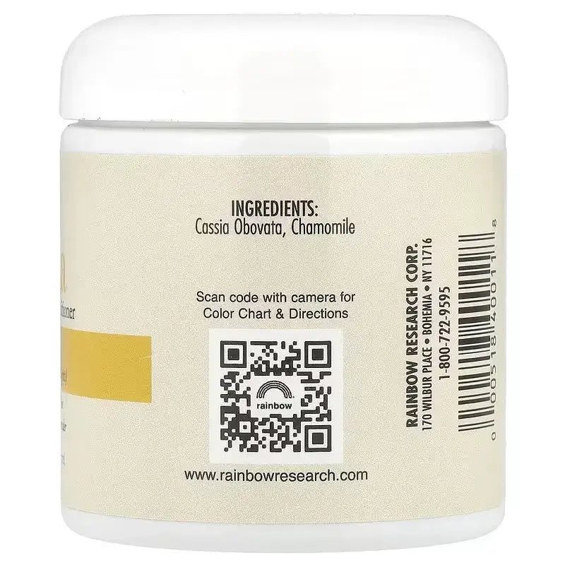 Henna Natural Rubio Rainbow 113g Blonde - Coloración Vegetal para Cabello