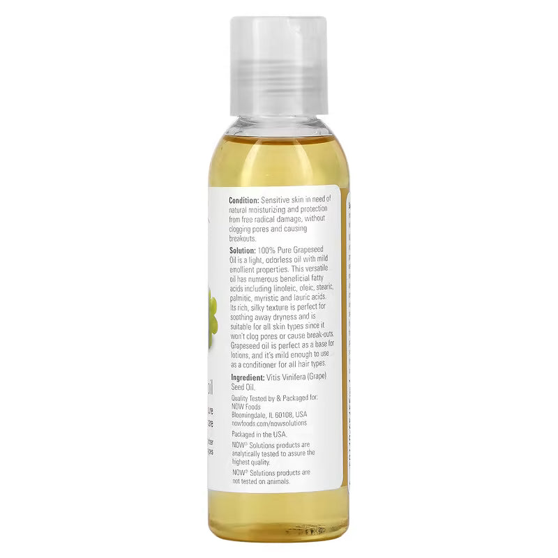 Now Aceite de Semillas de Uva 118ml Puro Y Orgánico Grapeseed oil
