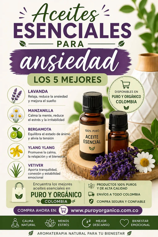 Aceites esenciales para ansiedad: los 5 mejores (Guía completa + cómo usarlos y dónde comprar en Colombia)