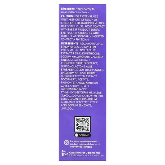 Advanced Clinicals Serum de Acido Hialuronico Hidratante 52ml - Anti-Edad Bogota