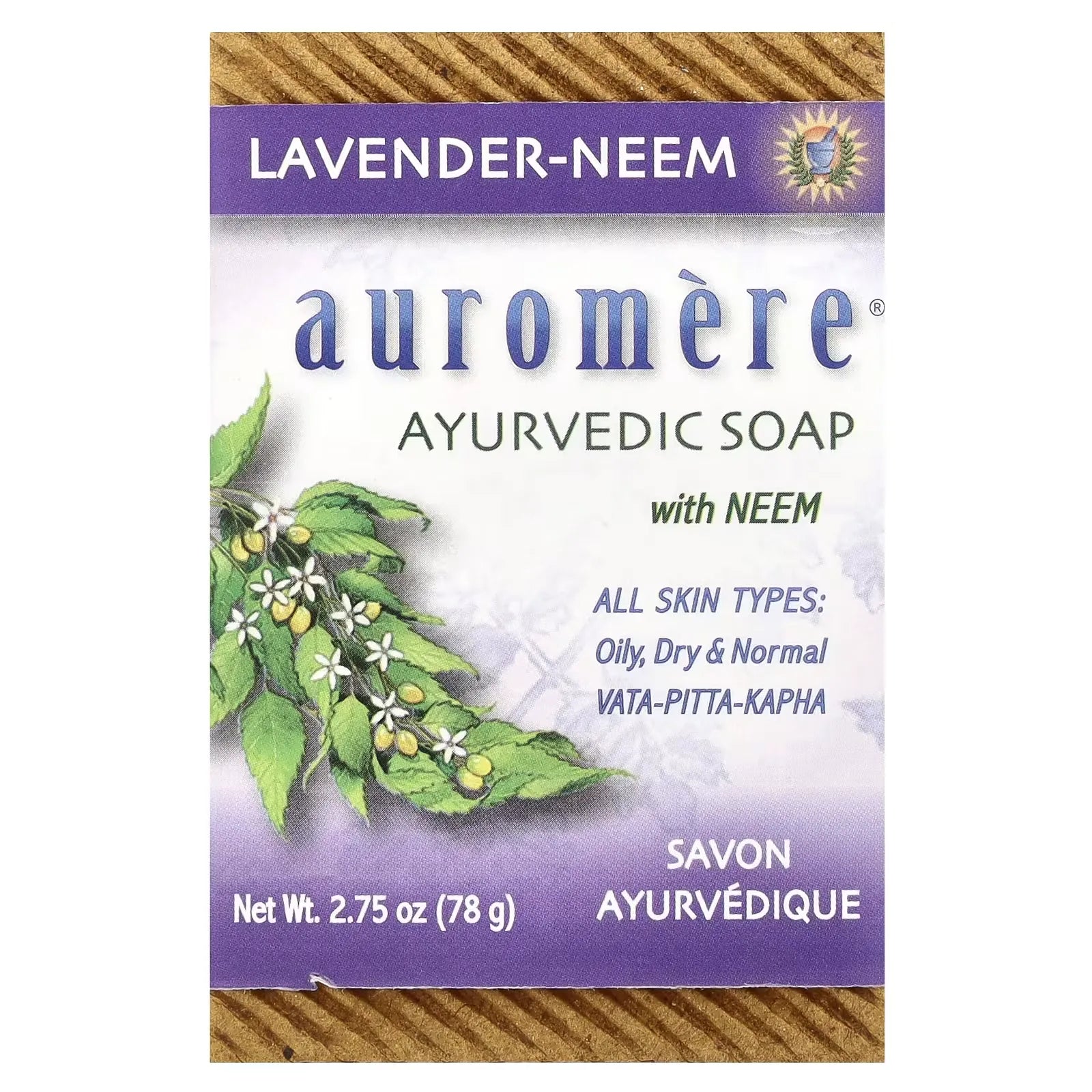 Auromere Jabon Ayurvedico Con Lavanda y Neem 78gr todos tipos de piel comprar en tienda Puro y Organico Colombia
