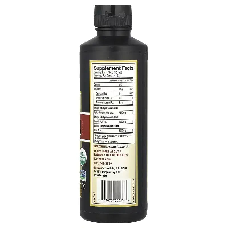 Barlean's Aceite de Lino 476ml Organico  Bogota Puro Flax oil