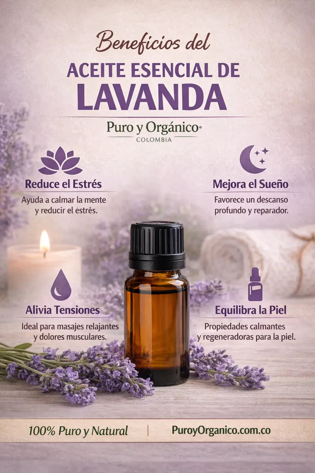 Beneficios aceite esencial de lavanda Colombia