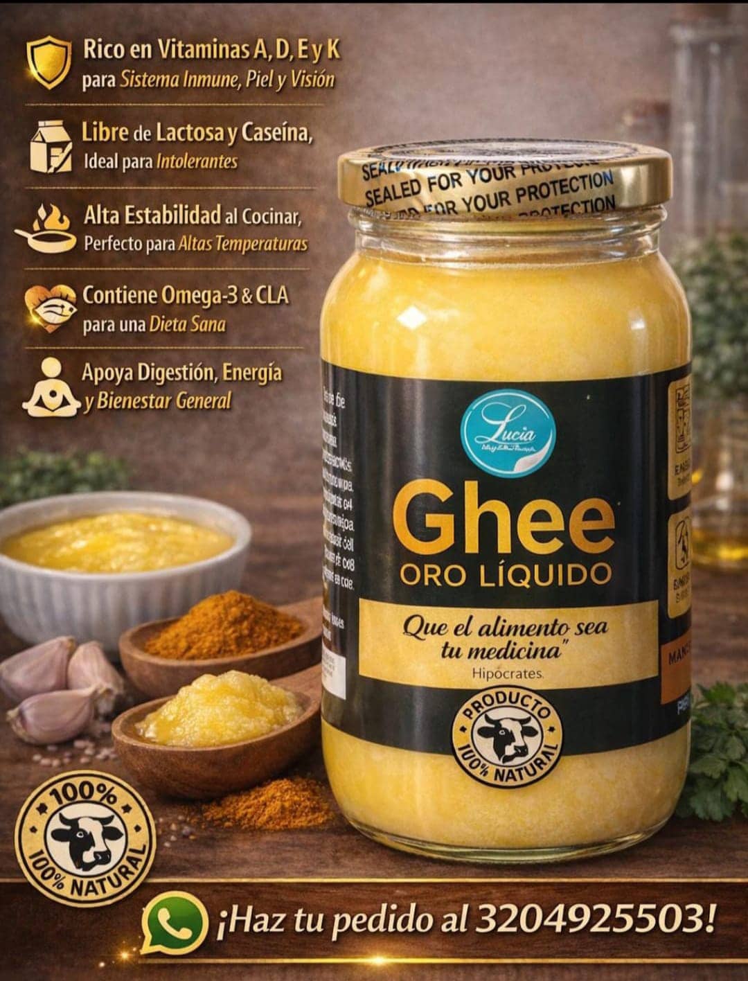 Mantequilla aclarada Guee 414gr Ghee Colombia