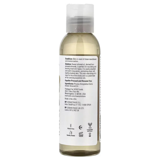 NOW Aceite de Almendras Puro 118ml Almond Oil Bogota Colombia etiqueta