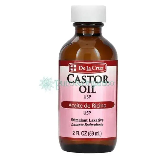 De la Cruz Aceite de Ricino 59ml Puro  en frasco de vidrio Colombia Castor oil Puro y Organico