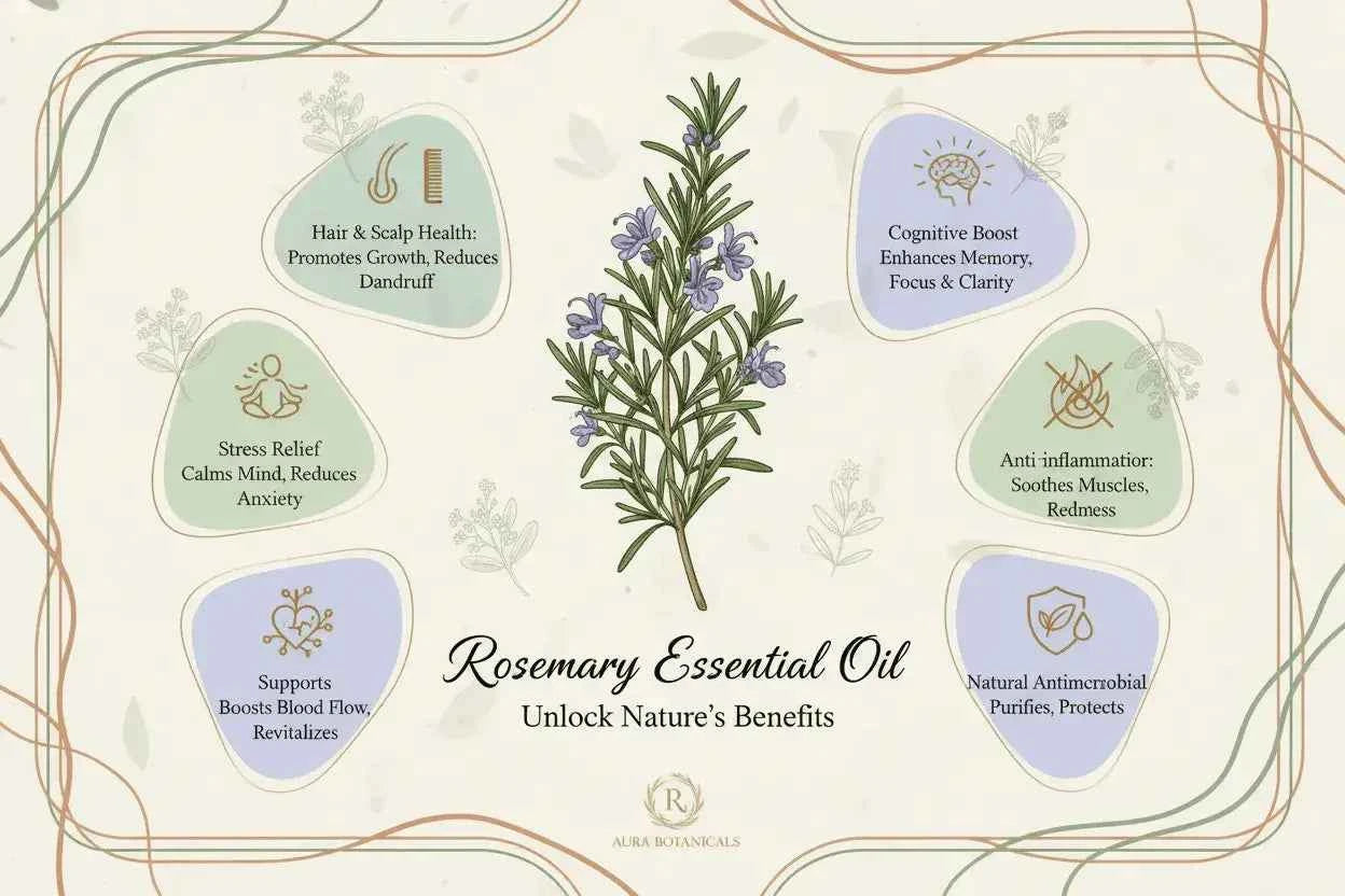 Kiska Aceite Esencial  de Romero 10ml  - 100% Puro y Orgánico Colombia