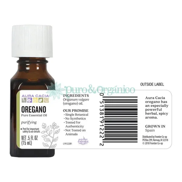 Aura Cacia Aceite esencial Puro de Oregano 15ml Colombia