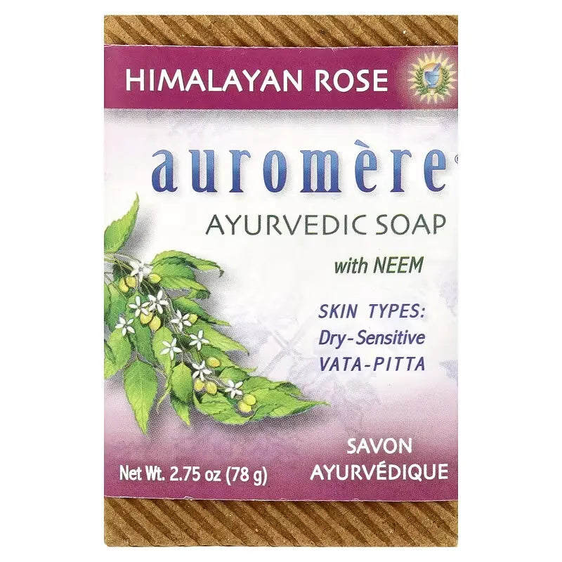 Comprar Auromere Ayurvedico Jabon con Neem  Rosa de Himalaya (78 g) en puro y organico Colombia