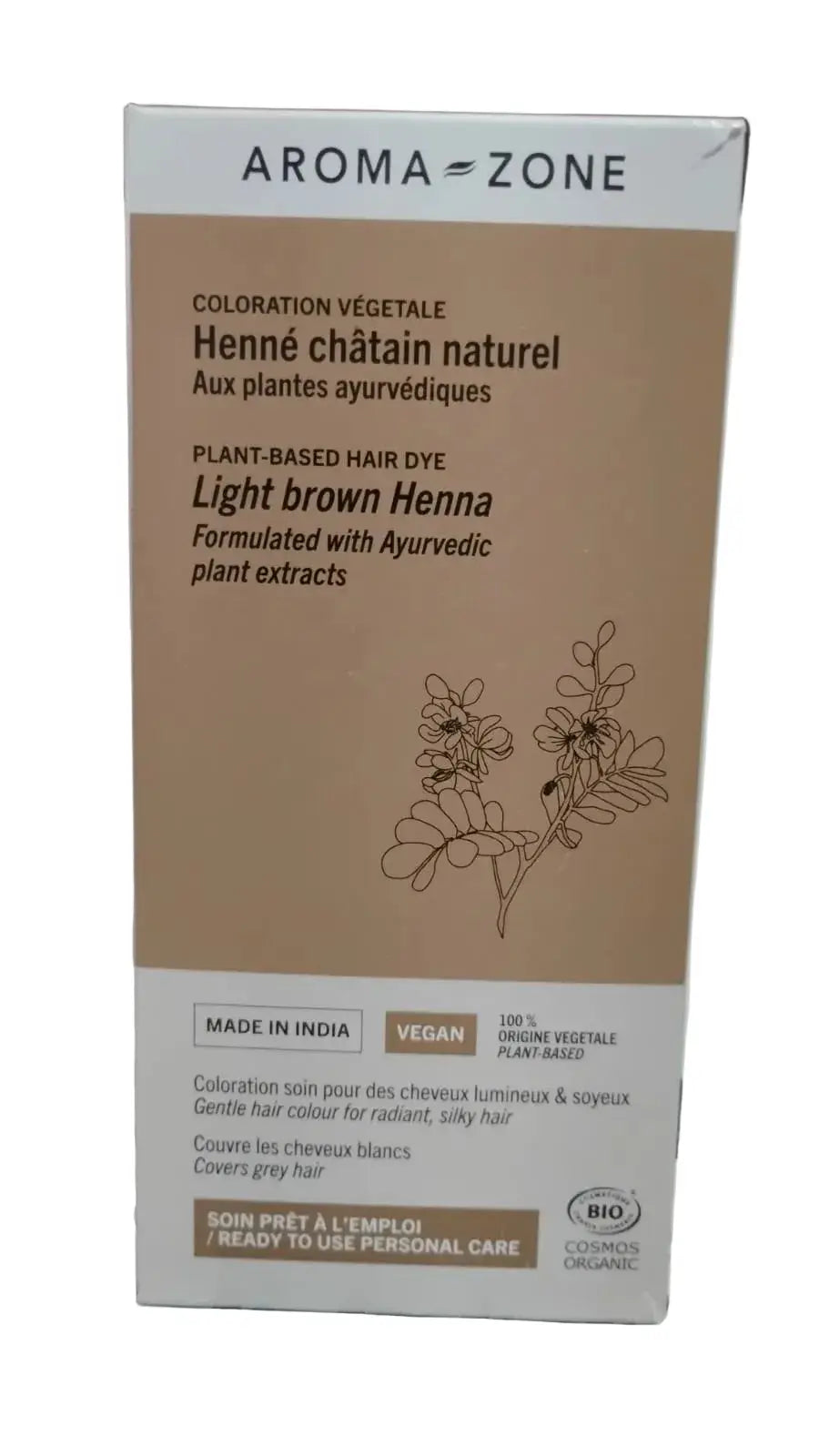 Aroma Zone Hena Organica Maron 200gr  Vegetal Chatain Natural