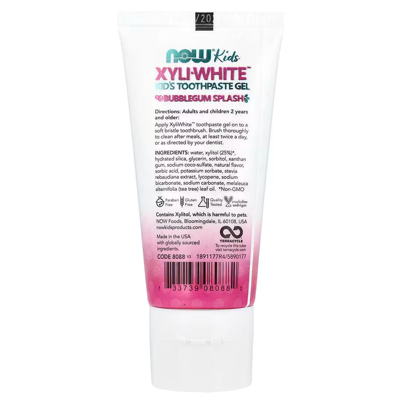 Now Pasta dental en Gel Xyli-White niños sabor a chicle 85gr