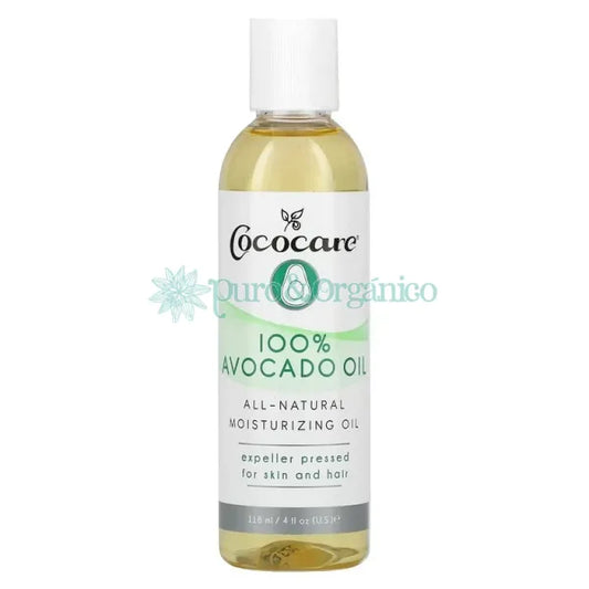 Aceite de Aguacate Cococare  natural para piel y cabello en botella transparente