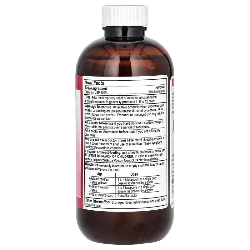 De la Cruz Aceite de Ricino Puro  236ml - Castor Oil Colombia etiqueta atras