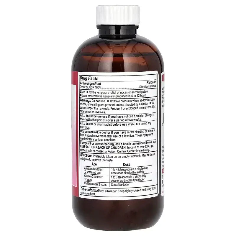De la Cruz Aceite de Ricino Puro  236ml - Castor Oil Colombia etiqueta atras