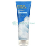 Gel de ducha Desert Essence sin fragancia con formula suave y calmante en envase azul y blanco