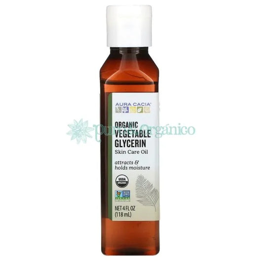 Aura Cacia Glicerina Vegetal Organica 118ml cuidado de la piel Glicerine 4Oz