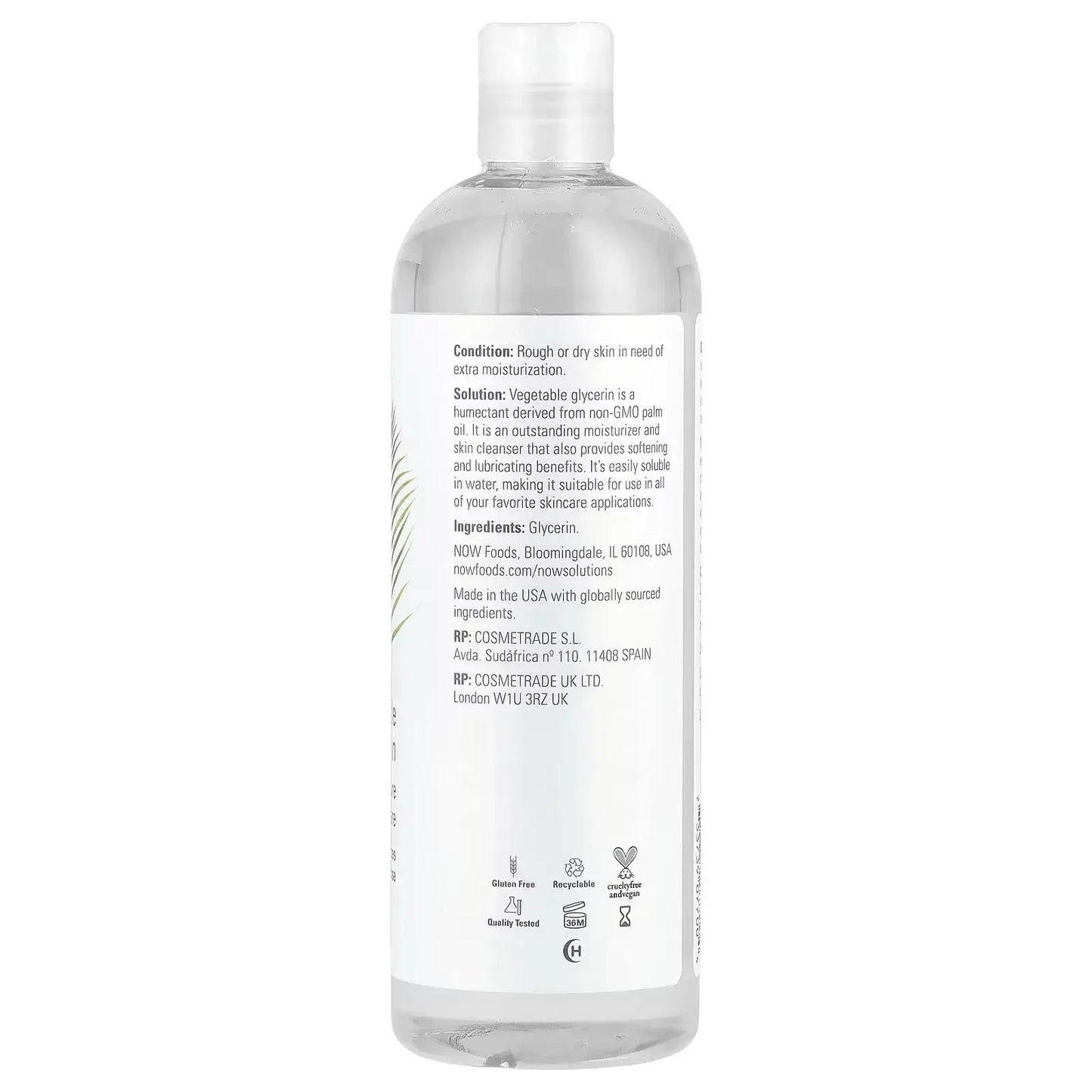 Now Solutions Glicerina vegetal 476ml  Puro 100% Bogota Colombia