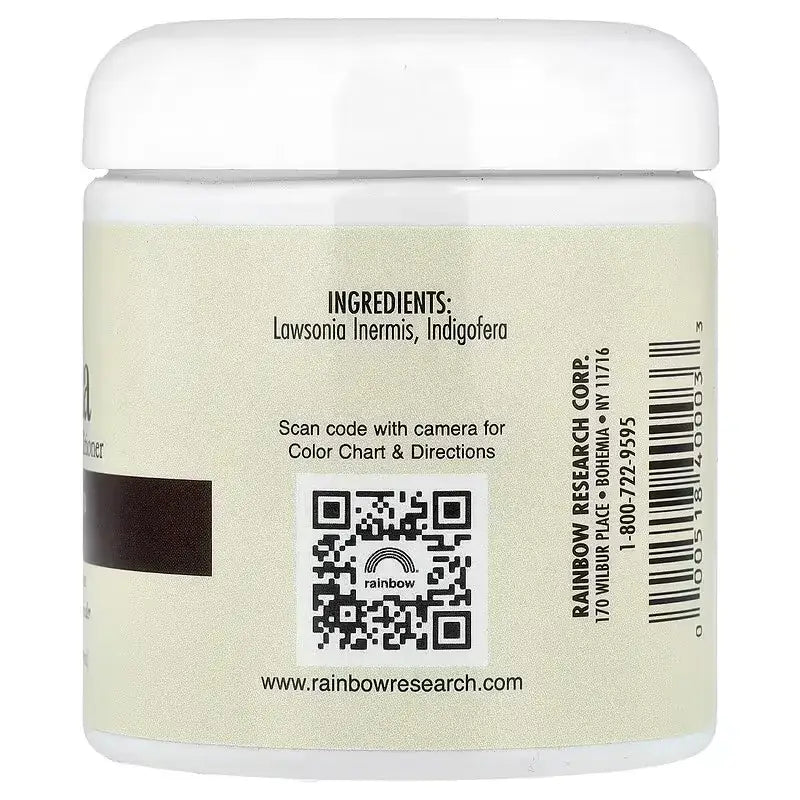 Henna Natural Marrón Oscuro Rainbow 113g Dark Brown - Hena Coloración Vegetal para Cabello