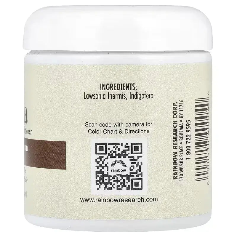 Comprar  Henna Natural de Rainbow Research con ingredientes Lawsonia Inermis e Indigofera coloración capilar natural