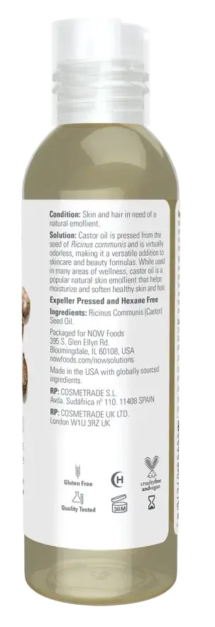 Now Solutions Aceite de Ricino 118ml  - 100% Puro Castor Oil