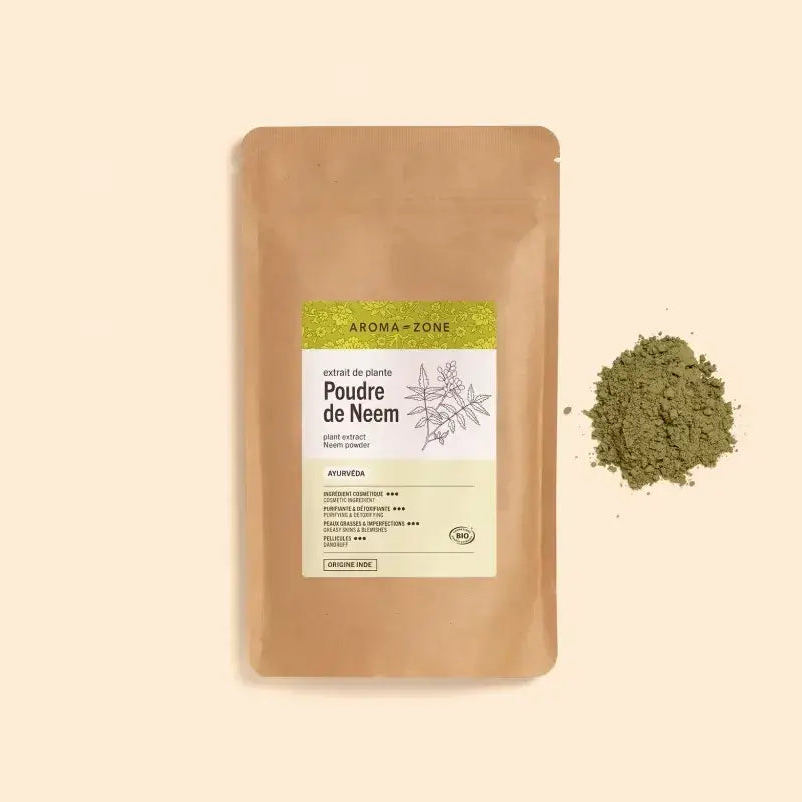 Aroma Zone Polvo de Neem BIO 100g | Azadirachta indica | Ingrediente Cosmético Ayurvédico