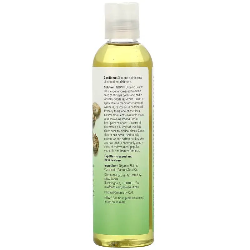 NOW Foods Aceite de ricino orgánico certificado 237 ml