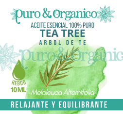 PUROYORGANICO Aceite Esencial de Árbol del Té 10ml Puro Tea Tree Oil