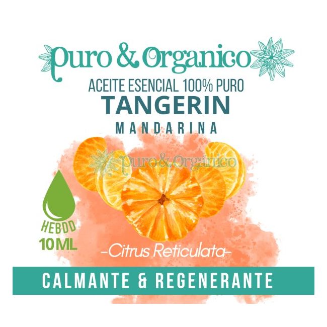 Puro&Organico Foods Aceite esencial de Mandarina 10ml Puro 100% tangerine