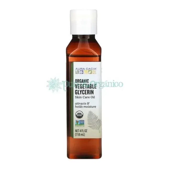 Aura Cacia Glicerina Vegetal Organica 118ml cuidado de la piel Glicerine 4Oz