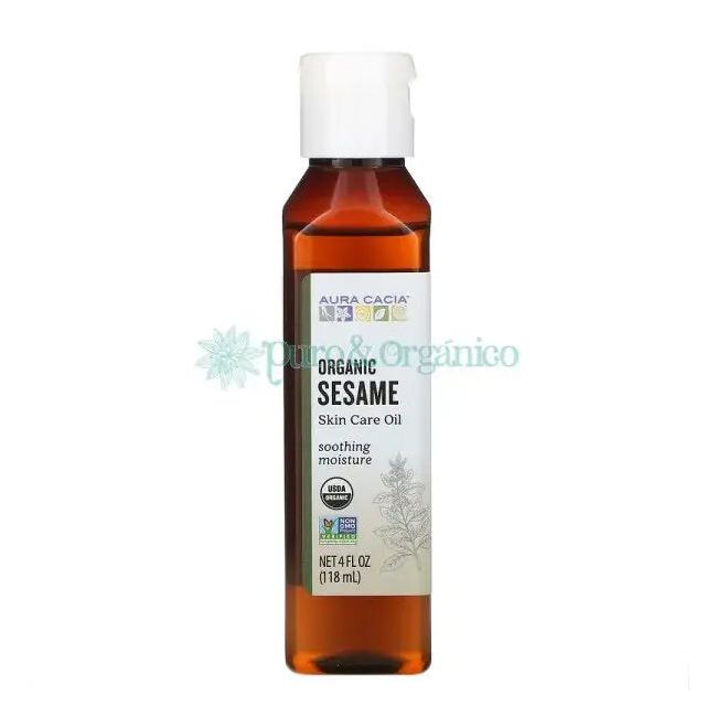 Aura Cacia Aceite Organico De Sesamo 118ml Puro 100% Colombia