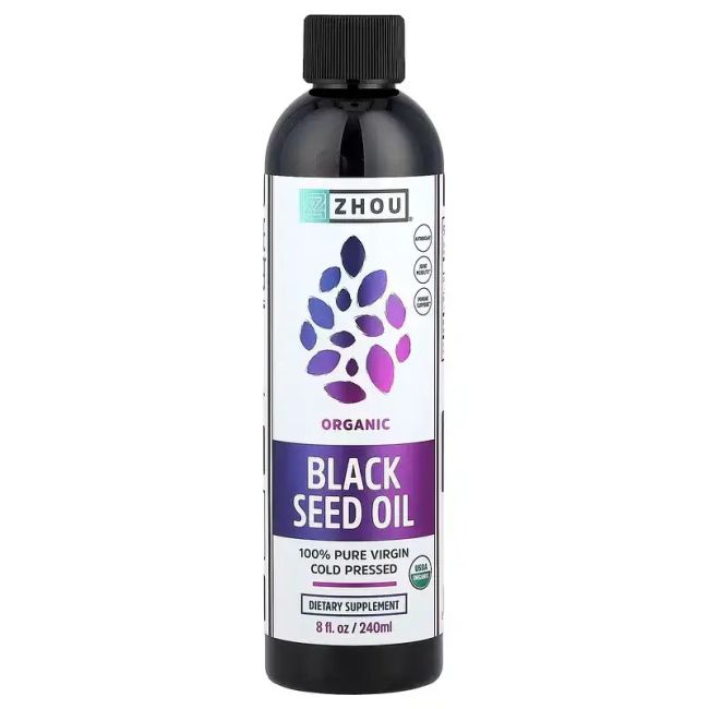 Zhou Nutrition Aceite de Comino Negro Orgánico 240ml - Nigella sativa - Prensado en Frío