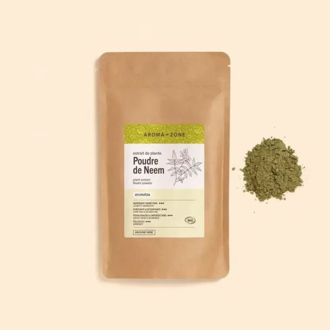 Aroma Zone Polvo de Neem BIO 100g | Azadirachta indica | Ingrediente Cosmético  Ayurvédico