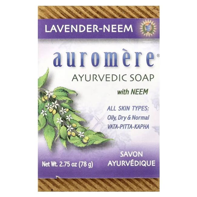 Auromere Jabon Ayurvedico Con Lavanda y Neem 78gr todos tipos de piel