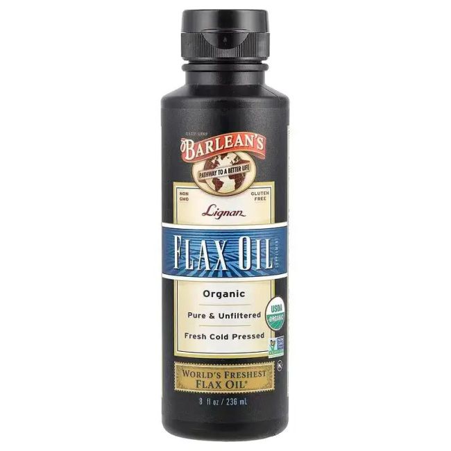 Aceite de Lino Orgánico 236ml Barlean's - Prensado en Frío Rico en Omega-3