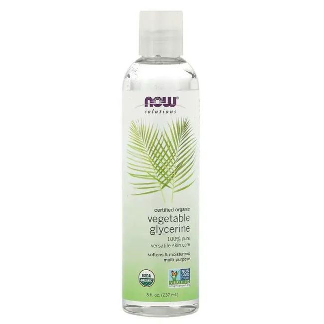 NOW Foods Glicerina Organica 236ml - 100% Pura - Vegetal Certificada QAI