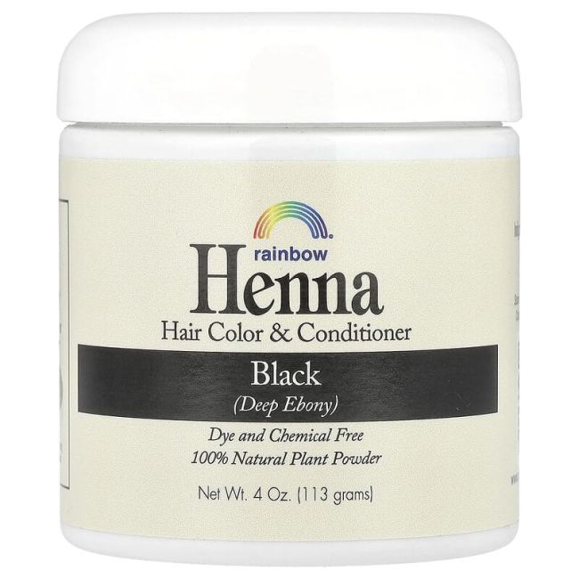 Rainbow Research Henna Natural Negra Rainbow 113g Black - Hena Coloración Vegetal para Cabello